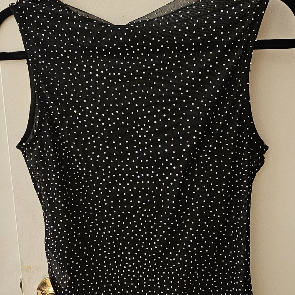 Edited Rhinestone Sheer Mesh Top - Picture 7 of 10